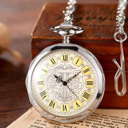 Hexagonal Mechanical Pocket Watch Golden Sliver Bronze Hollow Fob Chain With Box Men Women Lady Watches Mens Vintage Gifts