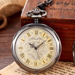 Hexagonal Mechanical Pocket Watch Golden Sliver Bronze Hollow Fob Chain With Box Men Women Lady Watches Mens Vintage Gifts
