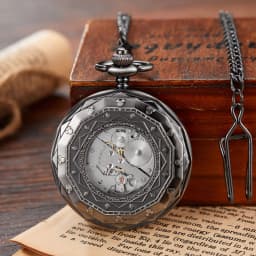 Hexagonal Mechanical Pocket Watch Golden Sliver Bronze Hollow Fob Chain With Box Men Women Lady Watches Mens Vintage Gifts
