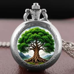 Artistic Tree of Life Pocket Watch Necklace Pendant, Exquisite Trendy Hanging Ornament for Both Men and Women Clock Gifts