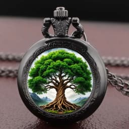 Artistic Tree of Life Pocket Watch Necklace Pendant, Exquisite Trendy Hanging Ornament for Both Men and Women Clock Gifts