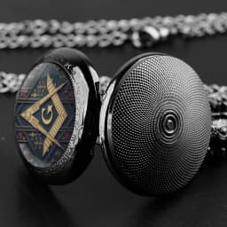 Freemasonry G Logo Pendant Glass Dome Pocket Watch Souvenir Chain Clock Personality Gift for Women Men