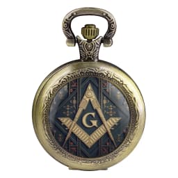 Freemasonry G Logo Pendant Glass Dome Pocket Watch Souvenir Chain Clock Personality Gift for Women Men