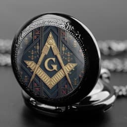 Freemasonry G Logo Pendant Glass Dome Pocket Watch Souvenir Chain Clock Personality Gift for Women Men
