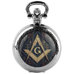 Freemasonry G Logo Pendant Glass Dome Pocket Watch Souvenir Chain Clock Personality Gift for Women Men