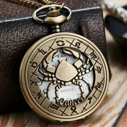 Vintage Bronze Steampunk Pattern Pocket Watch Zodiac Necklace Chain Retro Twelve 12 Constellation Men Women Clock Relogio Gifts