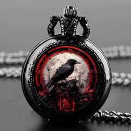 Exquisite Vintage Crows Quartz Pocket Watch - Necklace Pendant With World Time Feature, Alloy Case, Ideal Gift For Men & Women