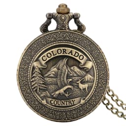 Vintage Bronze Handsome Eagle Carved Quartz Sport Pocket Watch German Eagle Necklace Eagle Lover Gift