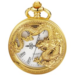 Silver Chinese Characteristic Dragon Shaped Pocket Watch Men's High Quality Necklace Timing Pendant Women's Jewelry Gift Clock