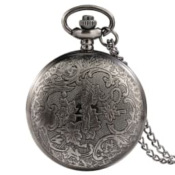 Antique Hollow Love Heart Cartoon Theme Quartz Pocket Watch Dome Kano Women Cosplay Fans Fashion Sweater Chain Necklace Pendant