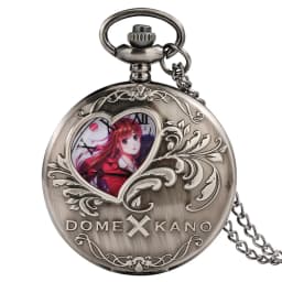 Antique Hollow Love Heart Cartoon Theme Quartz Pocket Watch Dome Kano Women Cosplay Fans Fashion Sweater Chain Necklace Pendant