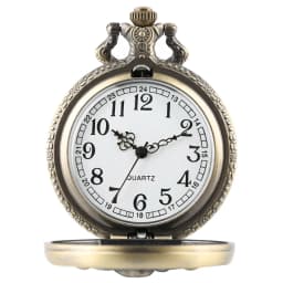 Cool Black Skull Quartz Pocket Watch Necklace Pendant Fashion Ghost Retro Chain Clock Souvenir Gift Floral rattan Pocket Watch