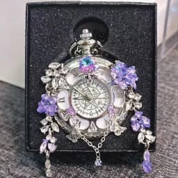 Pocket Watch,Butterfly Rose Crystal Decoration Pocket Watch,Fashionable Pocket Watch,For Classmates/Friends/Family Linked Watch