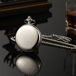 Mechanical Pocket Men Watch Vintage Skeleton Dial Sivler Double Face Hand Winding Mechanical Male Fob Chain Watches Wedding Gift