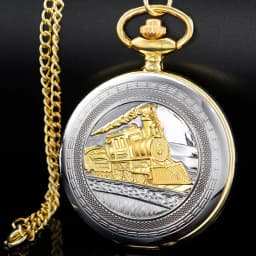 Train Quartz Pocket Watch Vintage Bronze Necklace With Chain Pocket Fob Watches Steampunk Pendant CF1482