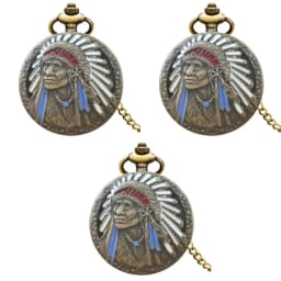 Retro Charm Neutral Fashion Indian Style Relief Quartz Pocket Watch Steampunk Men's and Women's Necklace Pendant Gift