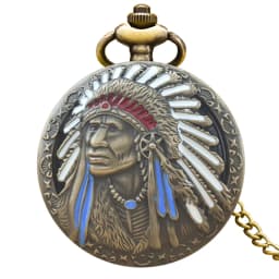 Retro Charm Neutral Fashion Indian Style Relief Quartz Pocket Watch Steampunk Men's and Women's Necklace Pendant Gift