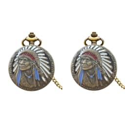 Retro Charm Neutral Fashion Indian Style Relief Quartz Pocket Watch Steampunk Men's and Women's Necklace Pendant Gift
