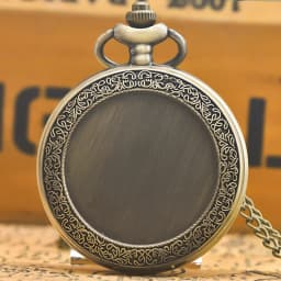 Retro Charm Neutral Fashion Textuable Quartz Pocket Watch Steampunk Men's and Women's Necklace Pendant Gift