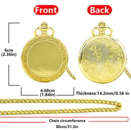 Retro Charm Neutral Fashion Textuable Quartz Pocket Watch Steampunk Men's and Women's Necklace Pendant Gift