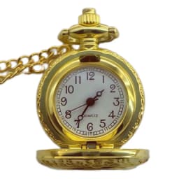 Retro Charm Compact Neutral Fashion Roman Digital Quartz Steampunk Pocket Watch Women's and Men's Necklace Pendant Gift