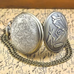 Vintage Charm Neutral Fashion Tool Carving Quartz Steampunk Pocket Watch Men's and Women's Necklace Pendant Gift