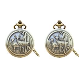 Vintage Deep Forest See Deer Series Quartz Pocket Watch Gift Casual Fashion Men's and Women's Clothing Accessories Wall Clock