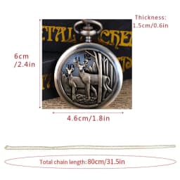 Vintage Deep Forest See Deer Series Quartz Pocket Watch Gift Casual Fashion Men's and Women's Clothing Accessories Wall Clock