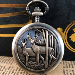Vintage Deep Forest See Deer Series Quartz Pocket Watch Gift Casual Fashion Men's and Women's Clothing Accessories Wall Clock
