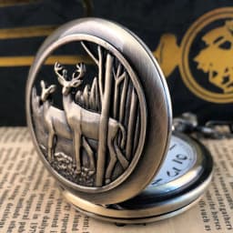 Vintage Deep Forest See Deer Series Quartz Pocket Watch Gift Casual Fashion Men's and Women's Clothing Accessories Wall Clock