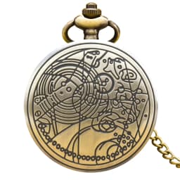 Retro Charm Neutral Fashion Geometric Line Carving Quartz Pocket Watch Steampunk Men's and Women's Necklace Pendant Gift
