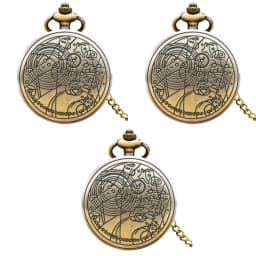 Retro Charm Neutral Fashion Geometric Line Carving Quartz Pocket Watch Steampunk Men's and Women's Necklace Pendant Gift