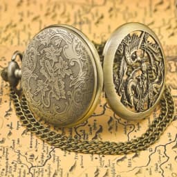 Retro Charm Neutral Fashion Chinese Style Dragon Phoenix Carving Quartz Steampunk Pocket Watch Men's And Women's Necklace Pendan