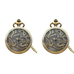 Retro Charm Neutral Fashion Chinese Style Dragon Phoenix Carving Quartz Steampunk Pocket Watch Men's And Women's Necklace Pendan