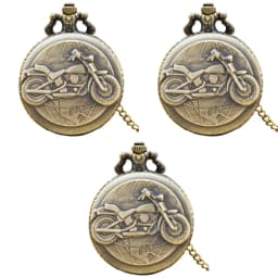 Retro Charm Neutral Fashion Motorcycle Carving Quartz Steampunk Pocket Watch Men's and Women's Necklace Pendant Gift