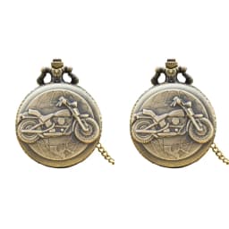 Retro Charm Neutral Fashion Motorcycle Carving Quartz Steampunk Pocket Watch Men's and Women's Necklace Pendant Gift