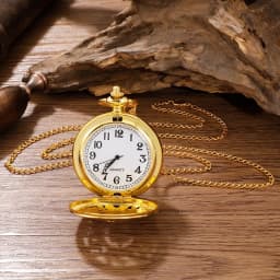 2026 New Antique Steampunk Vintage Arabic Numerals Quartz Pocket Watch Gold Case Necklace Pendant Clock Chain Mens Women