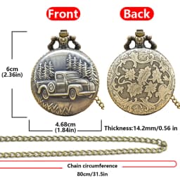 Vintage Bronze Clamshell Vintage Car Cameo Necklace Quartz Pocket Watch Gifts Are Common For Male And Female Students