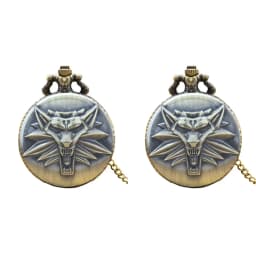 Retro Charm Neutral Fashion Handsome Wolf Head Carving Quartz Pocket Watch Steampunk Men's and Women's Necklace Pendant Gift