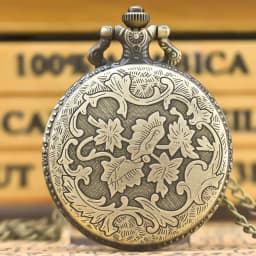 Retro Charm Neutral Fashion Handsome Wolf Head Carving Quartz Pocket Watch Steampunk Men's and Women's Necklace Pendant Gift