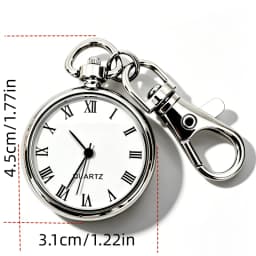 Retro Charm Neutral Fashion Roman Digital Quartz Steampunk Pocket Watch Men's and Women's Keychain Gift