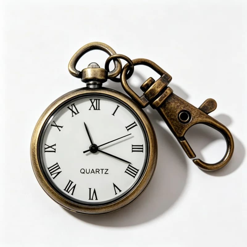 Retro Charm Neutral Fashion Roman Digital Quartz Steampunk Pocket Watch Men's and Women's Keychain Gift