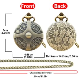 Retro Charm Neutral Fashion Arabic Digital Quartz Steampunk Pocket Watch Women's and Men's Necklace Pendant Gift