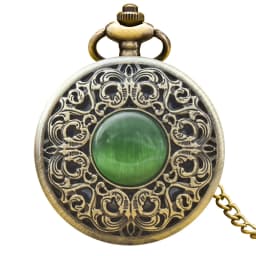 Retro Charm Neutral Fashion Hollow Arabic Digital Quartz Steampunk Pocket Watch Men's and Women's Necklace Pendant Gift