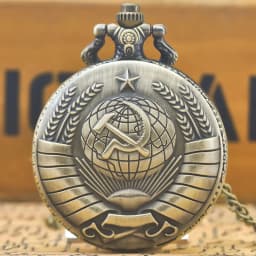 Retro Charm Neutral Fashion Soviet CCCP Quartz Steampunk Pocket Watch Men's and Women's Necklace Pendant Gift