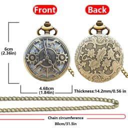 Retro Charm Neutral Fashion Hollow Carving Quartz Steampunk Pocket Watch Women's and Men's Necklace Pendant Gift