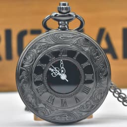 Retro Charm Neutral Fashion Hollow Roman Digital Carving Quartz Pocket Watch Steampunk Men's and Women's Necklace Pendant Gift