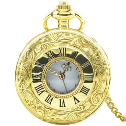 Retro Charm Neutral Fashion Hollow Roman Digital Carving Quartz Pocket Watch Steampunk Men's and Women's Necklace Pendant Gift