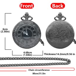 Retro Charm Neutral Fashion Hollow Roman Digital Carving Quartz Pocket Watch Steampunk Men's and Women's Necklace Pendant Gift