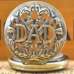 Retro Charm Neutral Fashion Hollow Dad Carving Quartz Steampunk Pocket Watch Necklace Pendant Gift for Father